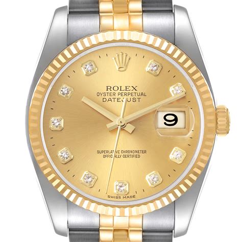 rolex datejust 36 mm steel yellow gold diamond bezel|Rolex Datejust 36 best price.